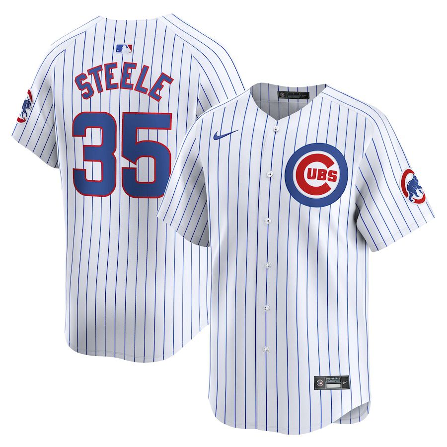 Men Chicago Cubs #35 Justin Steele Nike White Home Limited Player MLB Jersey->->MLB Jersey